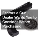 Factors a Gun Dealer Wants You to Consider Before Purchasing